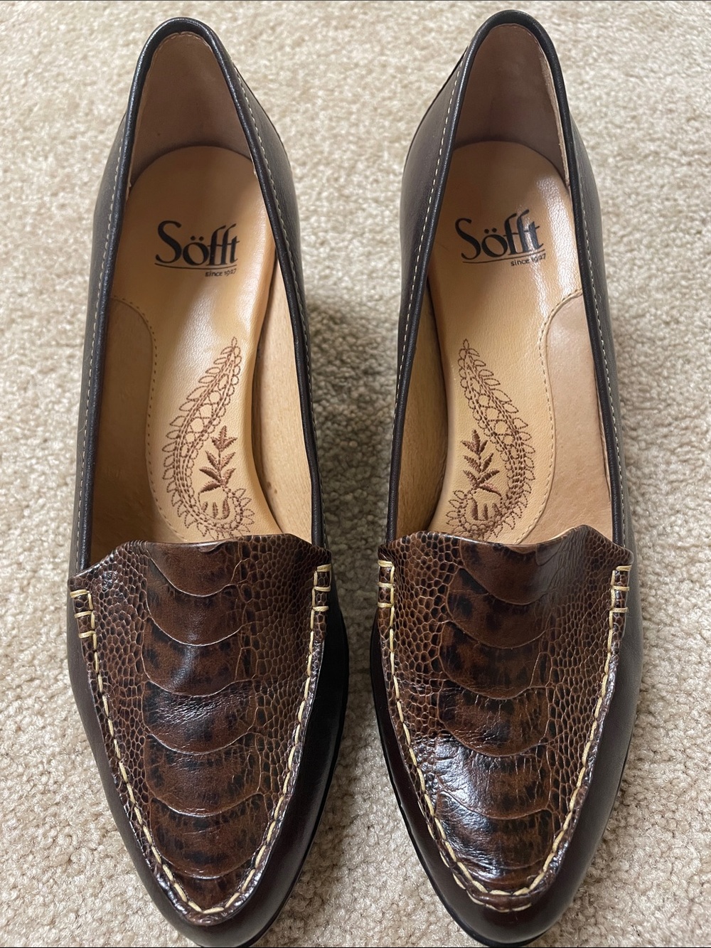 Sofft Brown Leather Heels - Size 7